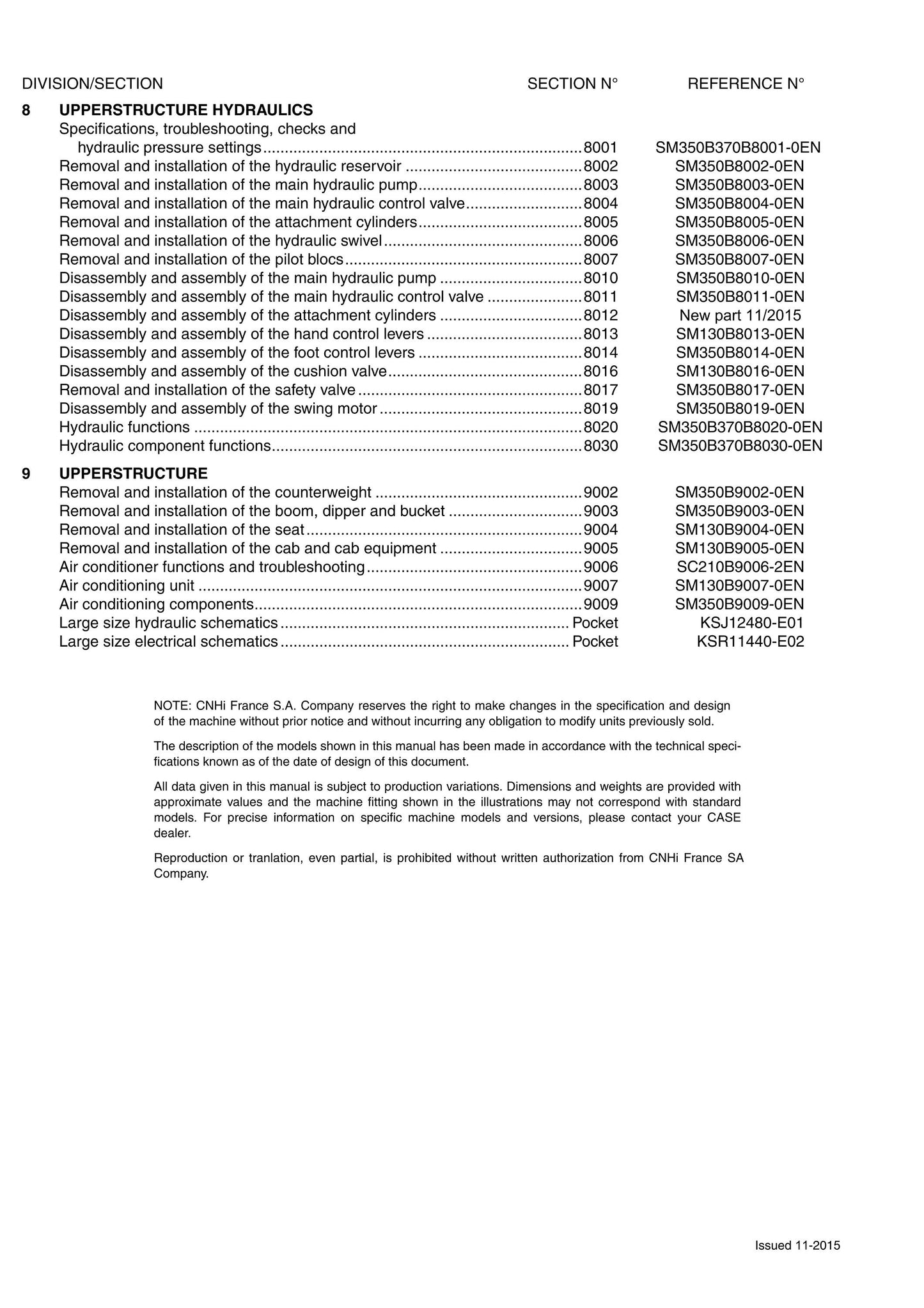 Case - CX350B - Case CX370B - Shop Manual - Workshop Manual - Service Manual - English